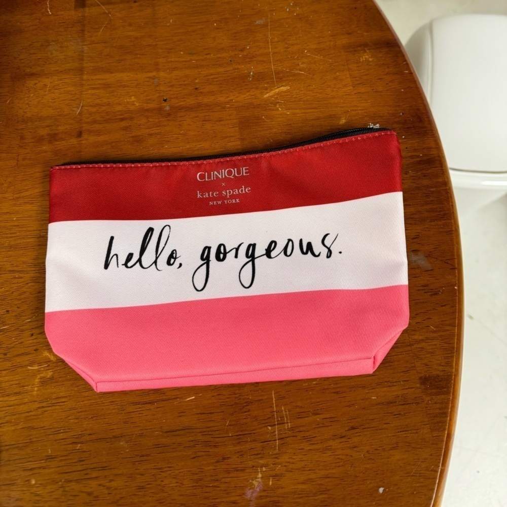 Clinique x KATE SPADE make up top zip toiletries bag 10x6